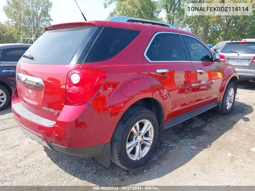 2013 Chevrolet Equinox Ltz VIN: 1GNALFEK0DZ114114 Lot: 40200324