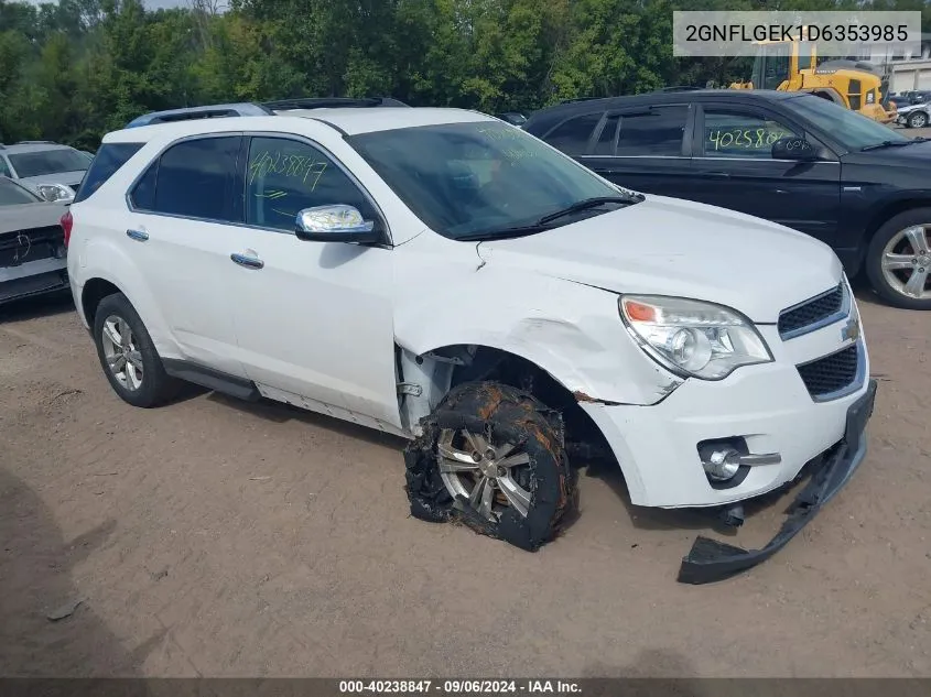 2013 Chevrolet Equinox Ltz VIN: 2GNFLGEK1D6353985 Lot: 40238847