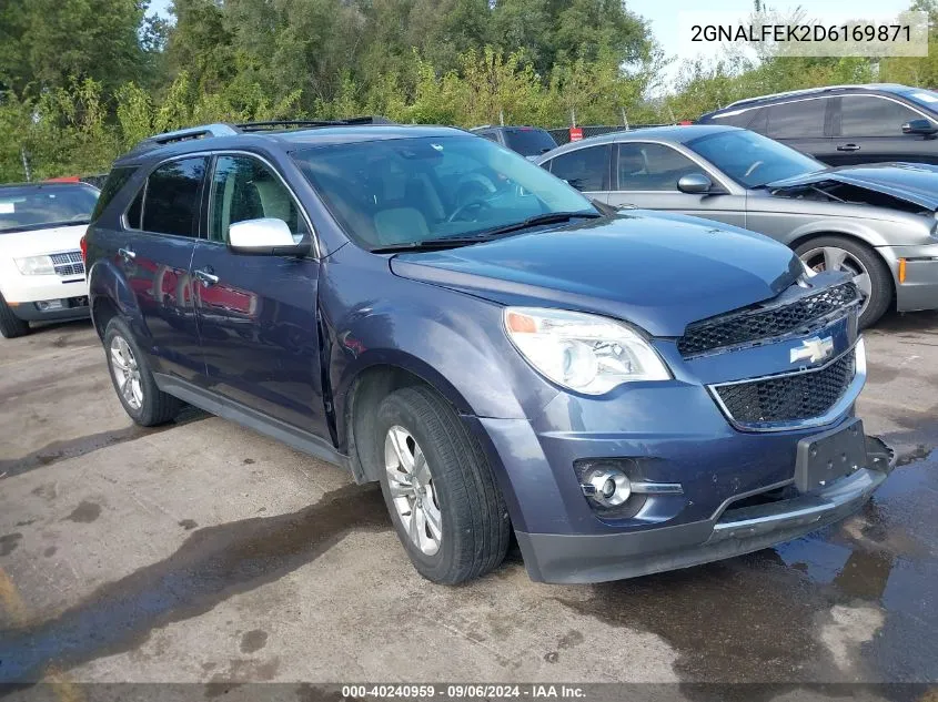 2013 Chevrolet Equinox Ltz VIN: 2GNALFEK2D6169871 Lot: 40240959