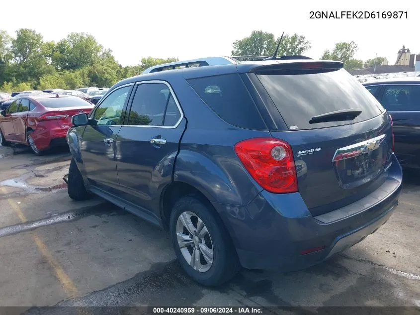 2013 Chevrolet Equinox Ltz VIN: 2GNALFEK2D6169871 Lot: 40240959