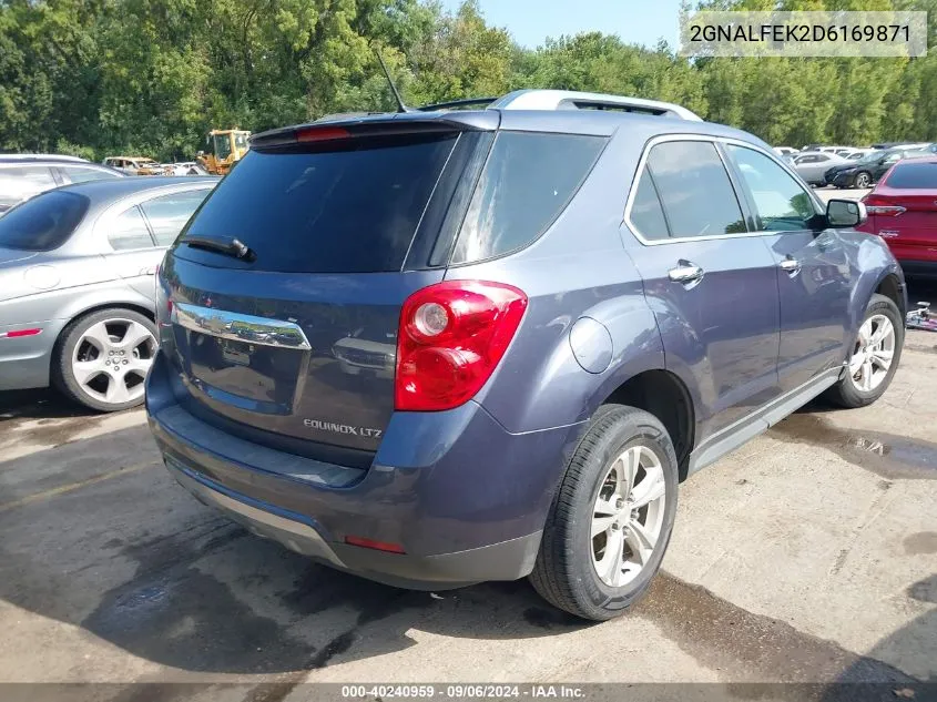 2013 Chevrolet Equinox Ltz VIN: 2GNALFEK2D6169871 Lot: 40240959