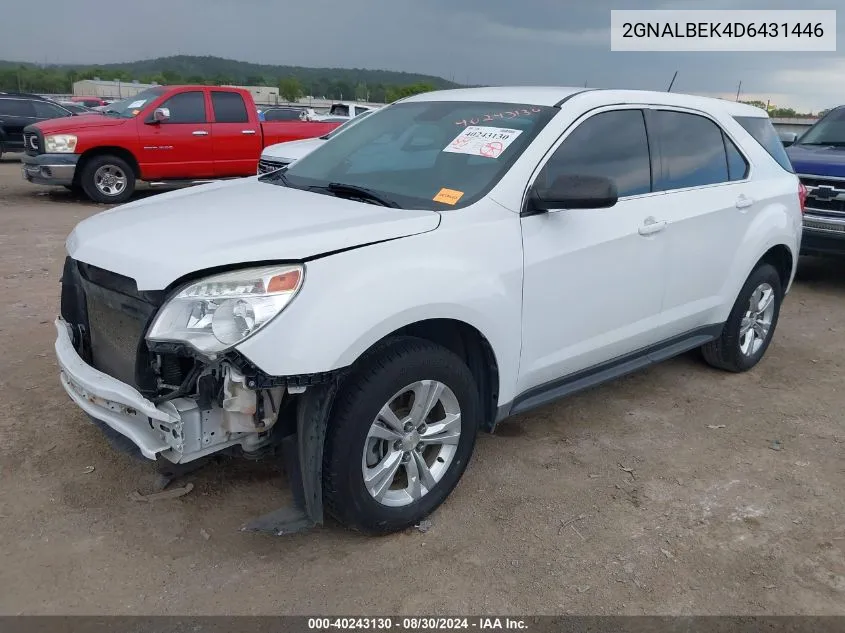 2013 Chevrolet Equinox Ls VIN: 2GNALBEK4D6431446 Lot: 40243130