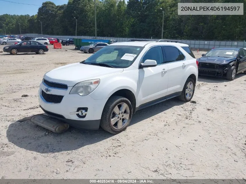 2013 Chevrolet Equinox 2Lt VIN: 2GNALPEK4D6194597 Lot: 40253416