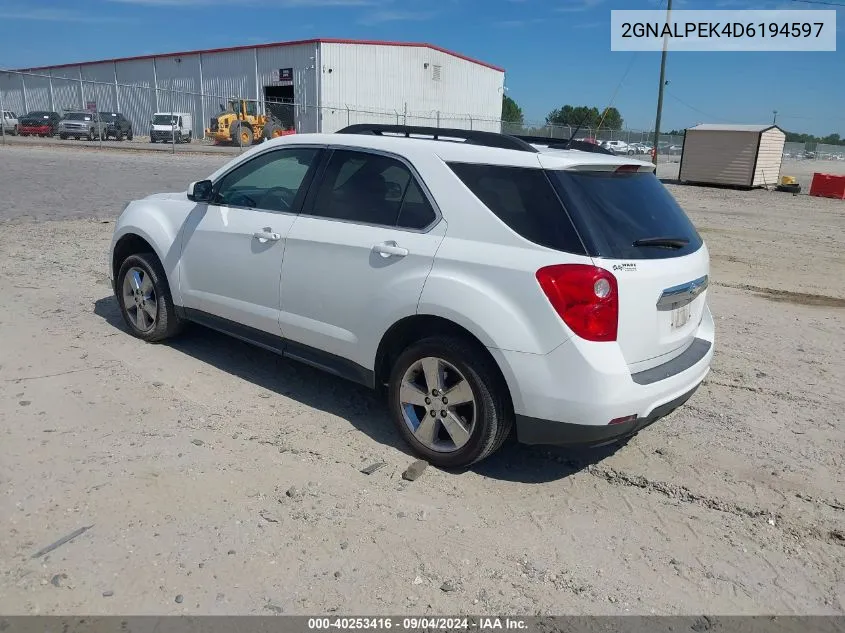 2GNALPEK4D6194597 2013 Chevrolet Equinox 2Lt