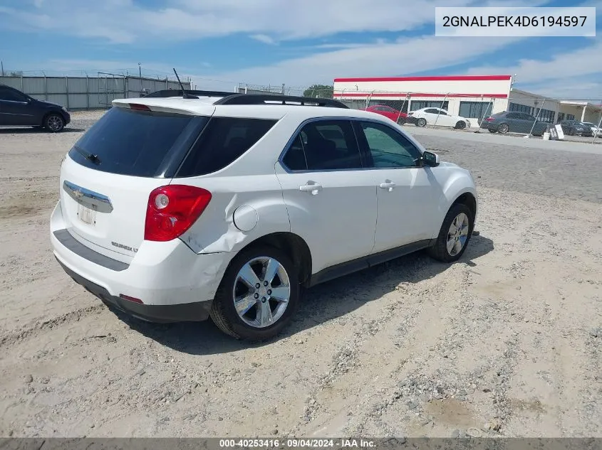 2013 Chevrolet Equinox 2Lt VIN: 2GNALPEK4D6194597 Lot: 40253416