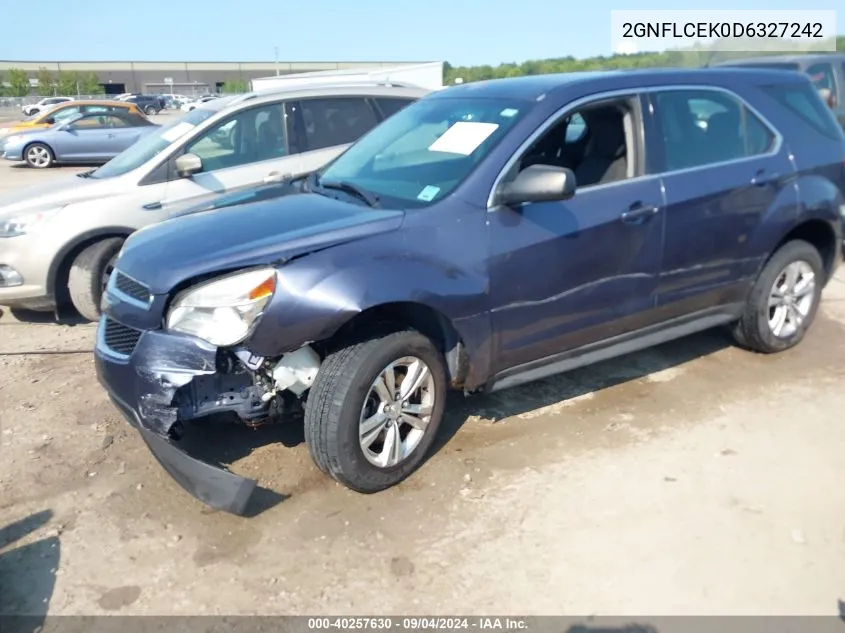 2013 Chevrolet Equinox Ls VIN: 2GNFLCEK0D6327242 Lot: 40257630