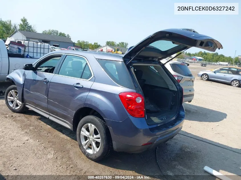 2013 Chevrolet Equinox Ls VIN: 2GNFLCEK0D6327242 Lot: 40257630