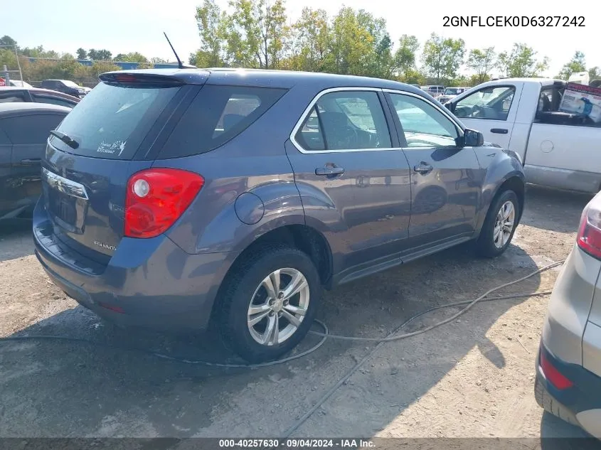 2013 Chevrolet Equinox Ls VIN: 2GNFLCEK0D6327242 Lot: 40257630