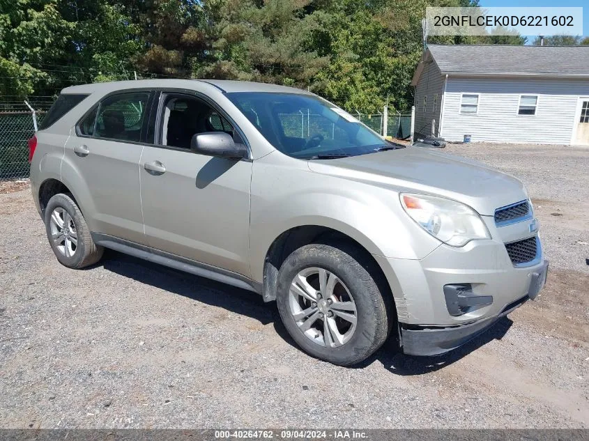 2013 Chevrolet Equinox Ls VIN: 2GNFLCEK0D6221602 Lot: 40264762