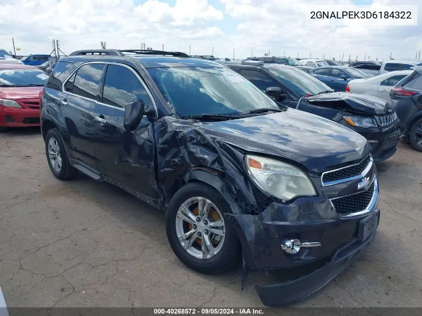 2013 Chevrolet Equinox Lt VIN: 2GNALPEK3D6184322 Lot: 40268572