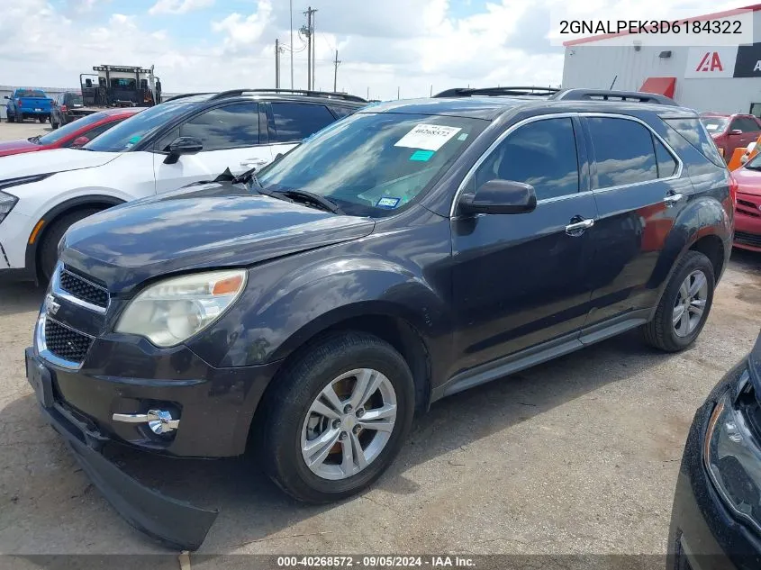 2013 Chevrolet Equinox Lt VIN: 2GNALPEK3D6184322 Lot: 40268572