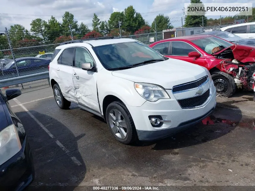 2013 Chevrolet Equinox 2Lt VIN: 2GNALPEK4D6280251 Lot: 40277336