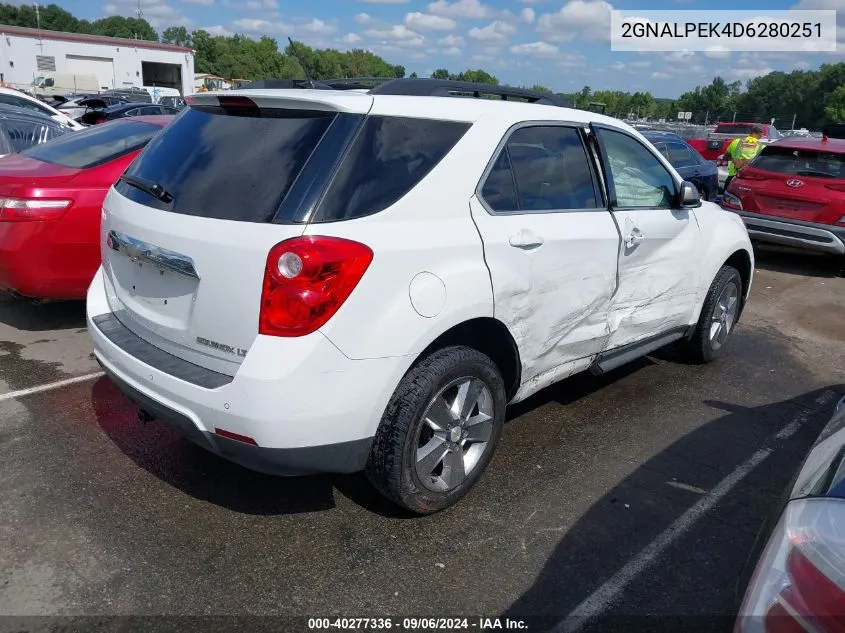 2013 Chevrolet Equinox 2Lt VIN: 2GNALPEK4D6280251 Lot: 40277336