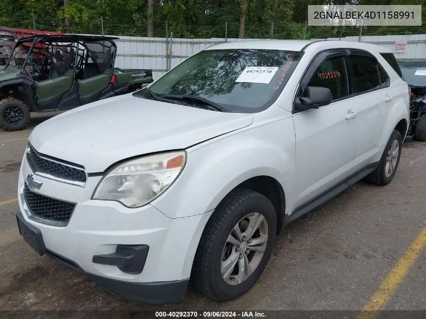 2013 Chevrolet Equinox Ls VIN: 2GNALBEK4D1158991 Lot: 40292370