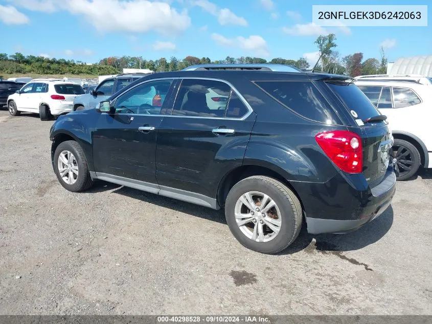 2013 Chevrolet Equinox Ltz VIN: 2GNFLGEK3D6242063 Lot: 40298528