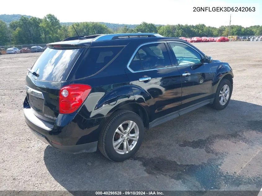 2013 Chevrolet Equinox Ltz VIN: 2GNFLGEK3D6242063 Lot: 40298528