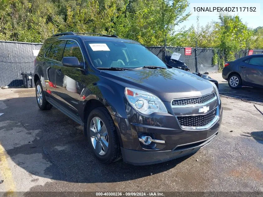 2013 Chevrolet Equinox 2Lt VIN: 1GNALPEK4DZ117152 Lot: 40300236