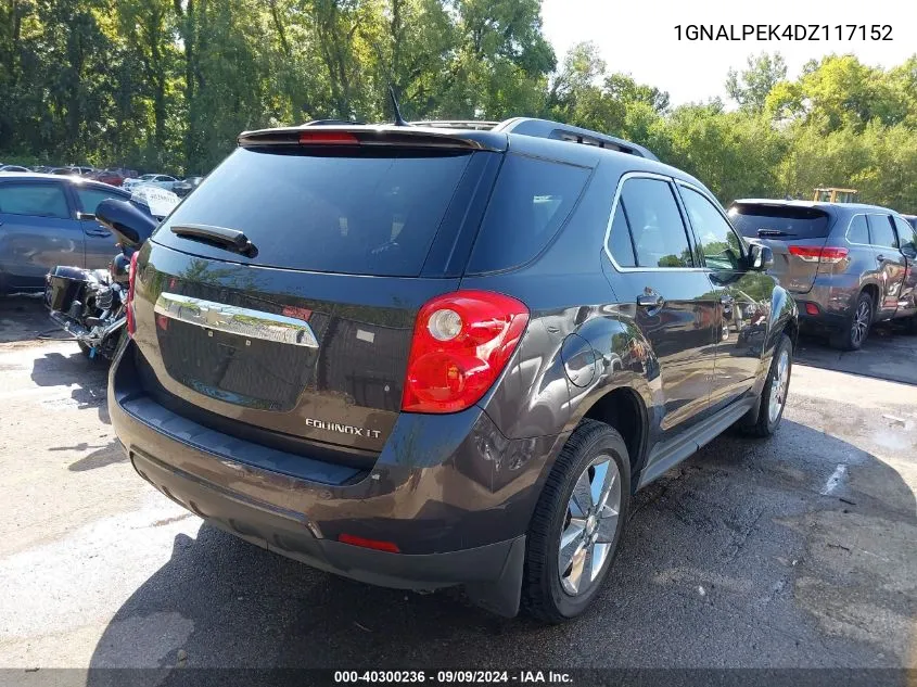 2013 Chevrolet Equinox 2Lt VIN: 1GNALPEK4DZ117152 Lot: 40300236