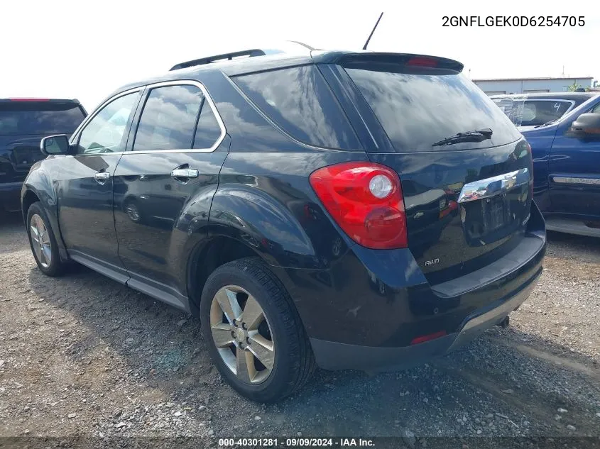 2013 Chevrolet Equinox Ltz VIN: 2GNFLGEK0D6254705 Lot: 40301281