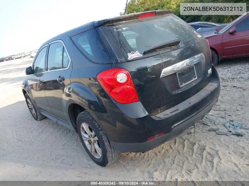 2013 Chevrolet Equinox Ls VIN: 2GNALBEK5D6312112 Lot: 40305242