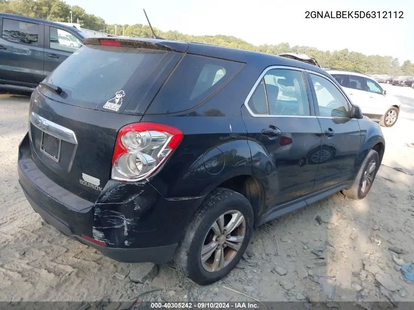 2013 Chevrolet Equinox Ls VIN: 2GNALBEK5D6312112 Lot: 40305242