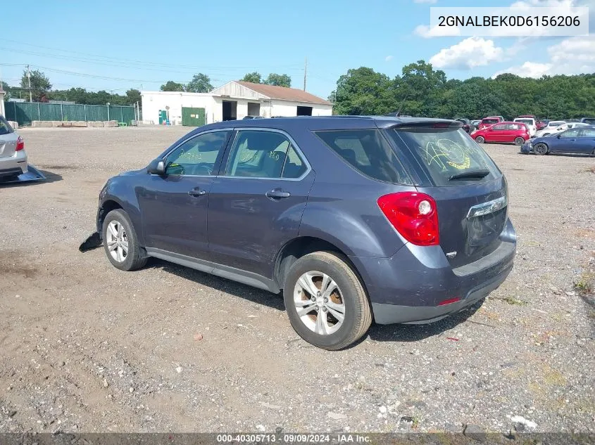 2013 Chevrolet Equinox Ls VIN: 2GNALBEK0D6156206 Lot: 40305713