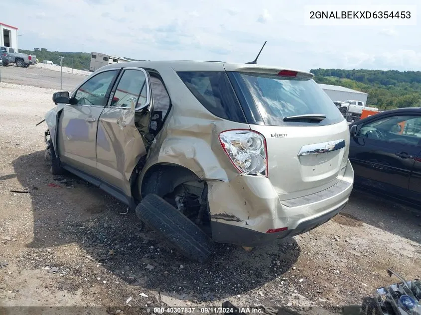 2013 Chevrolet Equinox Ls VIN: 2GNALBEKXD6354453 Lot: 40307837