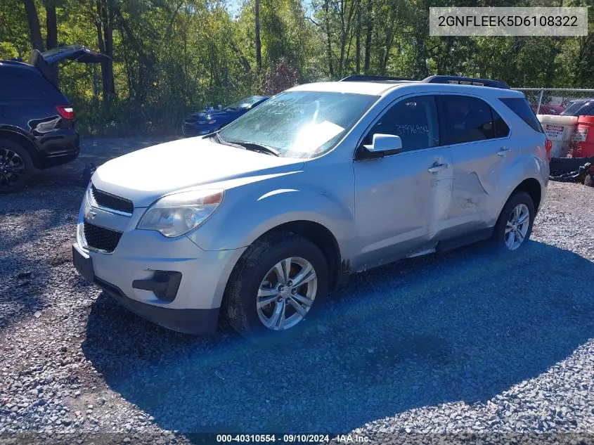 2013 Chevrolet Equinox 1Lt VIN: 2GNFLEEK5D6108322 Lot: 40310554