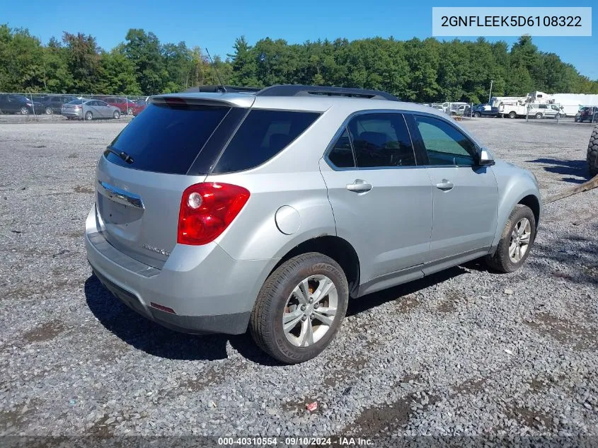 2013 Chevrolet Equinox 1Lt VIN: 2GNFLEEK5D6108322 Lot: 40310554