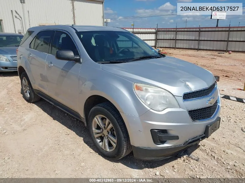 2013 Chevrolet Equinox Ls VIN: 2GNALBEK4D6317527 Lot: 40312983