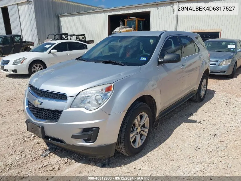 2013 Chevrolet Equinox Ls VIN: 2GNALBEK4D6317527 Lot: 40312983