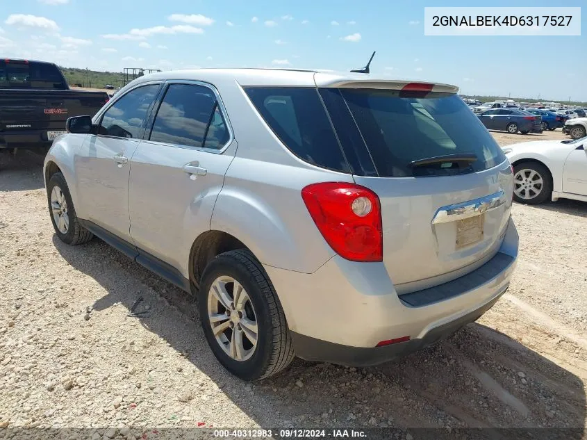 2013 Chevrolet Equinox Ls VIN: 2GNALBEK4D6317527 Lot: 40312983