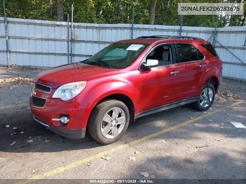 2013 Chevrolet Equinox Ltz VIN: 2GNALFEK2D6283675 Lot: 40324245