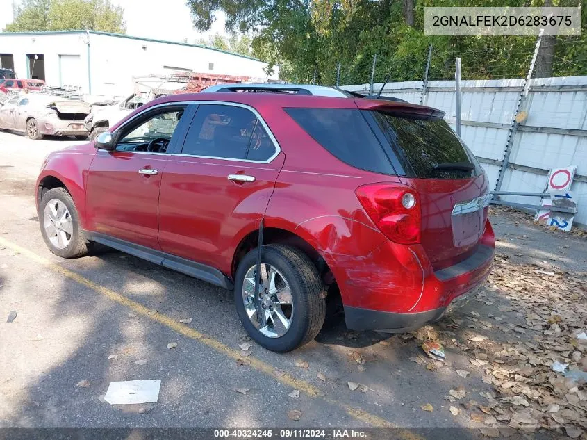 2013 Chevrolet Equinox Ltz VIN: 2GNALFEK2D6283675 Lot: 40324245