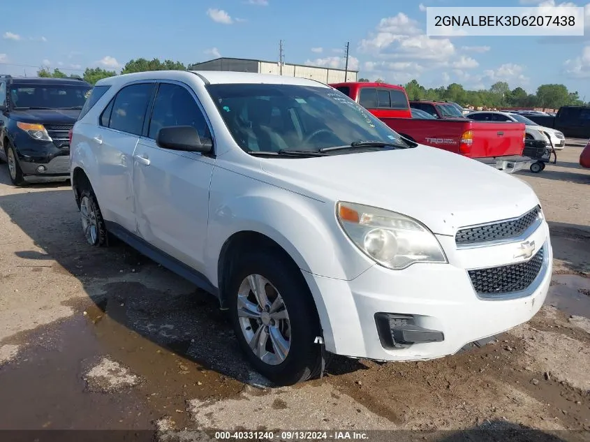 2013 Chevrolet Equinox Ls VIN: 2GNALBEK3D6207438 Lot: 40331240