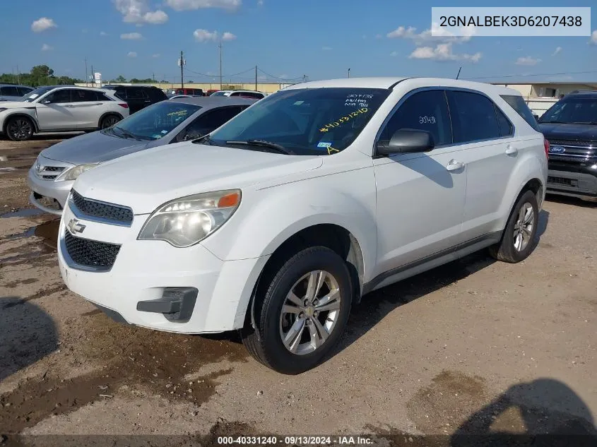 2013 Chevrolet Equinox Ls VIN: 2GNALBEK3D6207438 Lot: 40331240