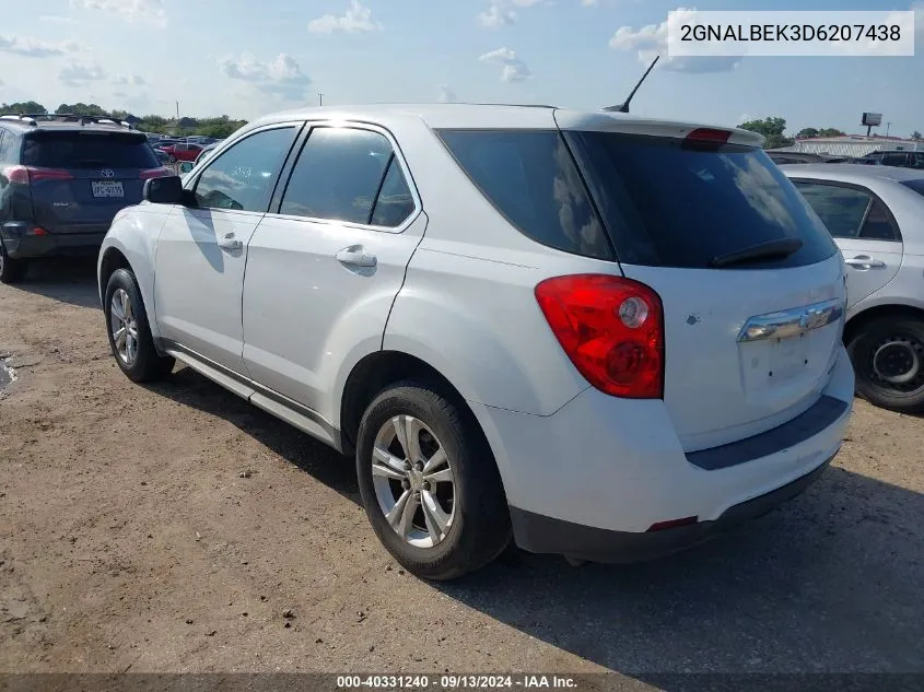 2013 Chevrolet Equinox Ls VIN: 2GNALBEK3D6207438 Lot: 40331240