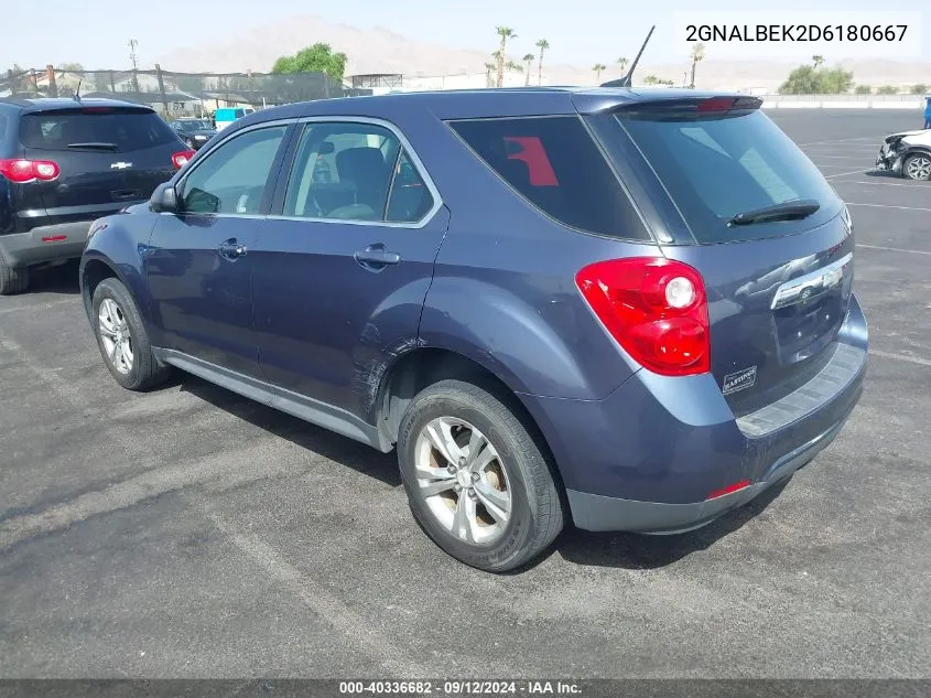 2013 Chevrolet Equinox Ls VIN: 2GNALBEK2D6180667 Lot: 40336682