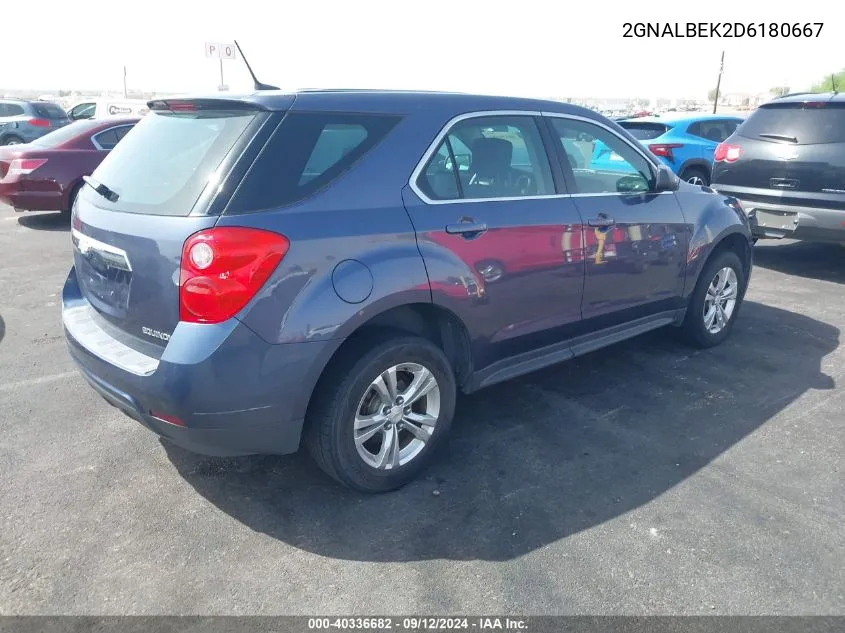 2013 Chevrolet Equinox Ls VIN: 2GNALBEK2D6180667 Lot: 40336682