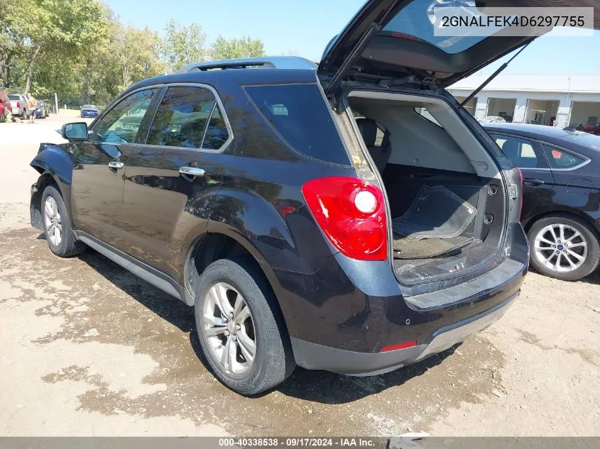 2013 Chevrolet Equinox Ltz VIN: 2GNALFEK4D6297755 Lot: 40338538