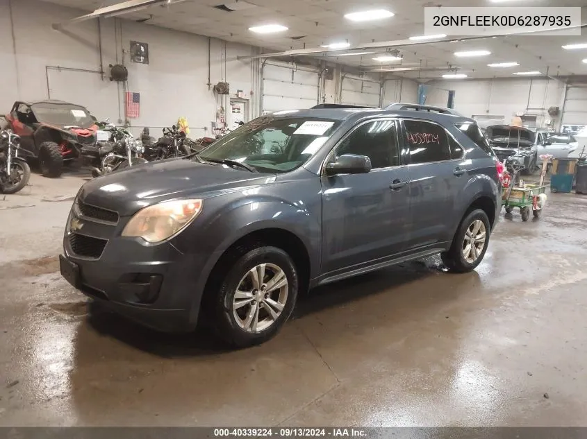 2013 Chevrolet Equinox 1Lt VIN: 2GNFLEEK0D6287935 Lot: 40339224