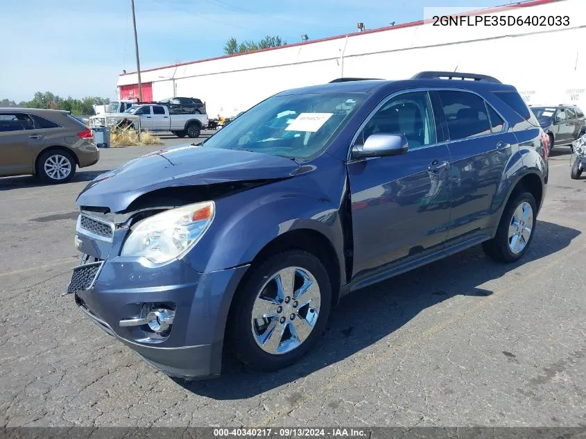 2013 Chevrolet Equinox 2Lt VIN: 2GNFLPE35D6402033 Lot: 40340217