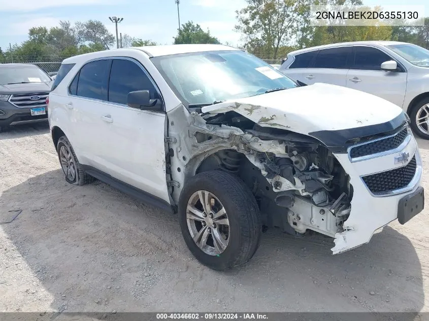 2013 Chevrolet Equinox Ls VIN: 2GNALBEK2D6355130 Lot: 40346602