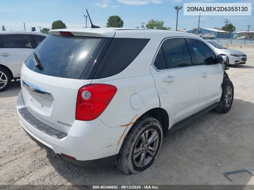 2013 Chevrolet Equinox Ls VIN: 2GNALBEK2D6355130 Lot: 40346602