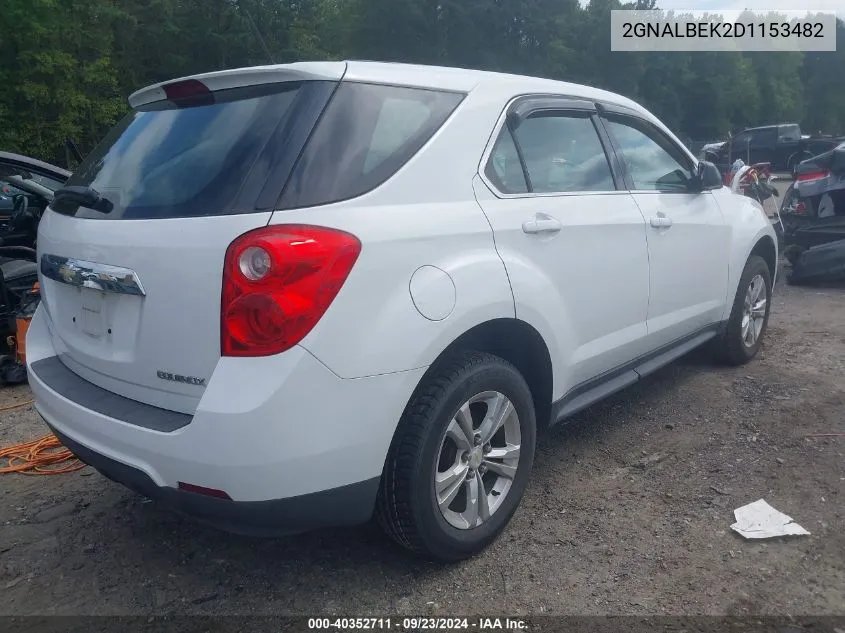 2013 Chevrolet Equinox Ls VIN: 2GNALBEK2D1153482 Lot: 40352711