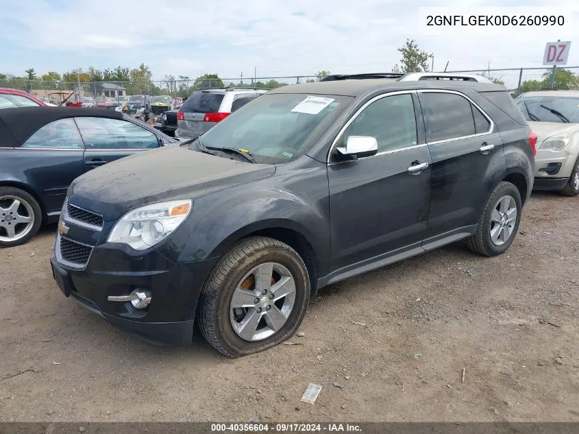 2013 Chevrolet Equinox Ltz VIN: 2GNFLGEK0D6260990 Lot: 40356604