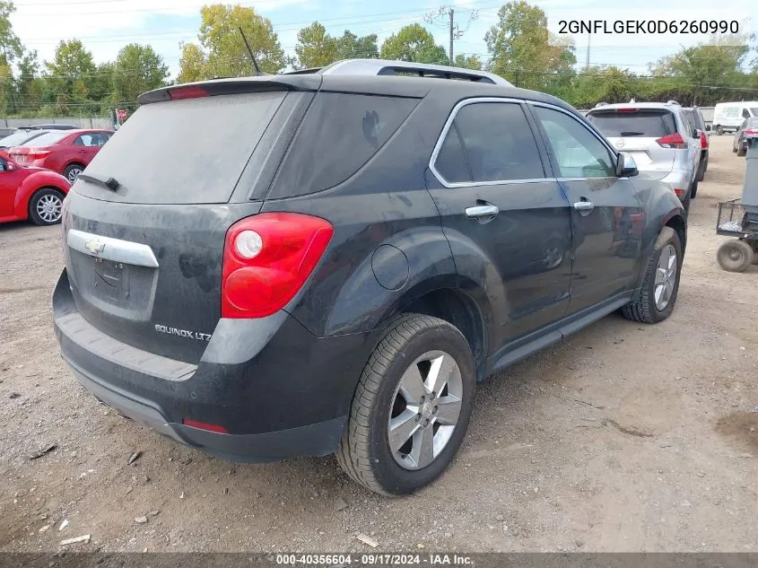 2013 Chevrolet Equinox Ltz VIN: 2GNFLGEK0D6260990 Lot: 40356604