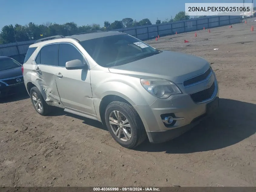 2013 Chevrolet Equinox 2Lt VIN: 2GNALPEK5D6251065 Lot: 40365998