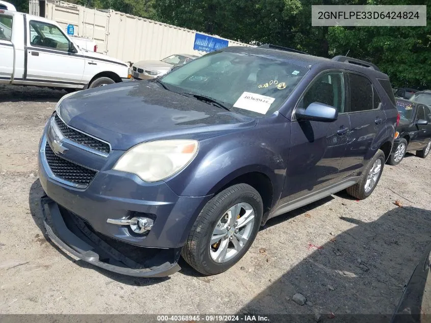 2013 Chevrolet Equinox 2Lt VIN: 2GNFLPE33D6424824 Lot: 40368945