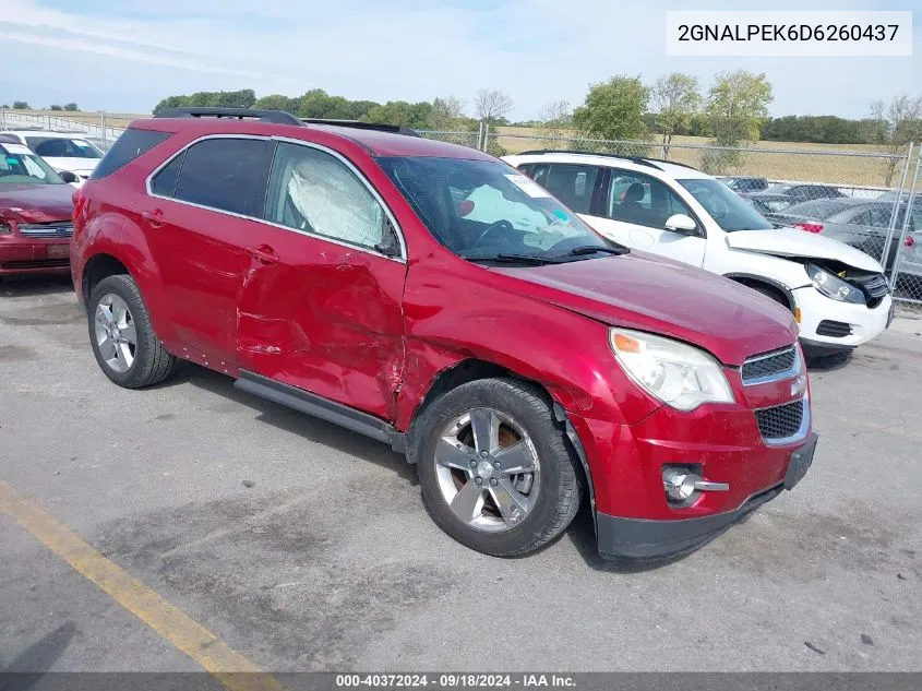 2013 Chevrolet Equinox 2Lt VIN: 2GNALPEK6D6260437 Lot: 40372024